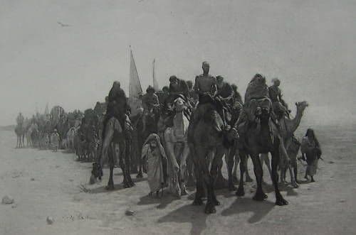Pellegrinaggio Alla Mecca. Léon Belly. Stampa Antica Photogravure Goupil. XIX Secolo.