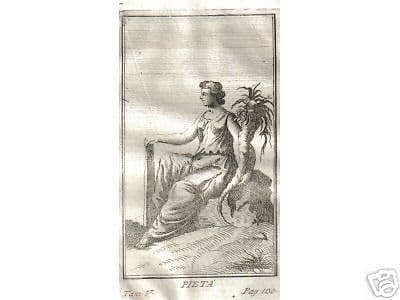 Incisione Antica Pietà, Mitologia Greca, Acquaforte, Fine '700   Inizio '800