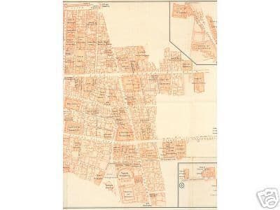 Mappa Topografica Antica Di Pompei, Vallardi, Anni '20, Napoli