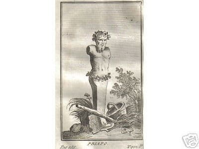 Priapo Custode Vigne E Giardini Incisione Acquaforte Fine 700