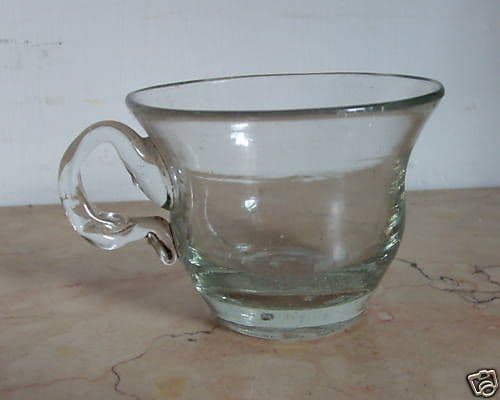 Antico Bicchiere In Vetro Soffiato Con Manico Artistico