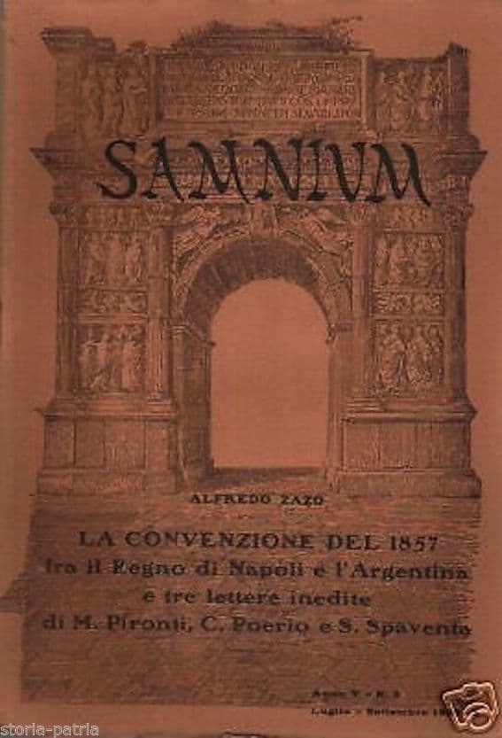 Convenzione 1857 Regno Di Napoli   Argentina, Alfredo Zazo, Samnium, 1932