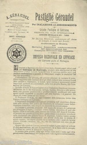 Pastiglie Geraudel, Catrame Di Norvegia. Pubblicità Antica, 1900
