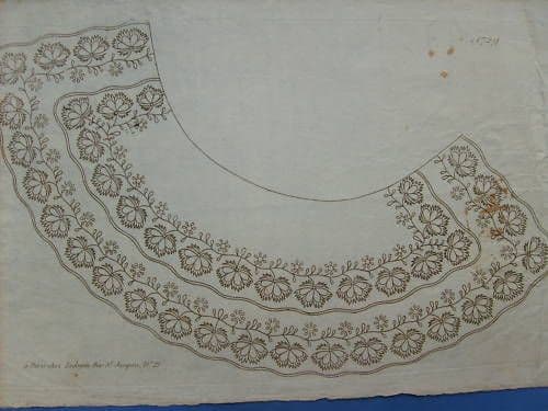 Antico Modello Carta Per Ricamo Ledoyen Parigi Metà 800