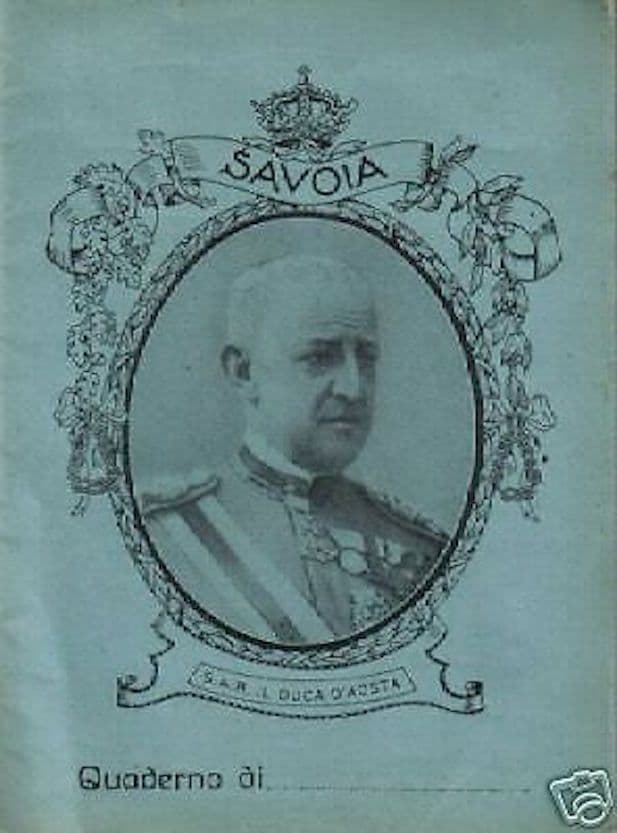 Quaderno Scolastico Duca d'Aosta Con Tavola Pitagorica, Anni '30