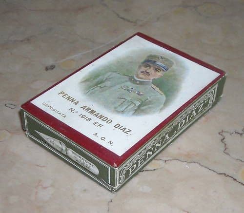 Scatola Pennini Armando Diaz 1918 Propaganda Fascista Anni '20