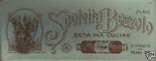 Scatola Antica Seta Per Cucire Con Spolette Bozzolo, Primo '900