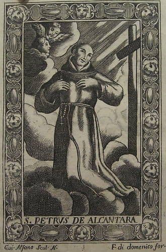 Incisione San Pietro d'Alcantara Acquaforte Fine '700 Di Domenico