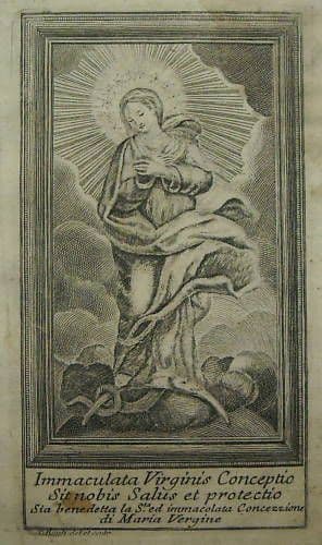 Incisione Dell'Immacolata Concezione, T. Reali, Fine XVIII Secolo