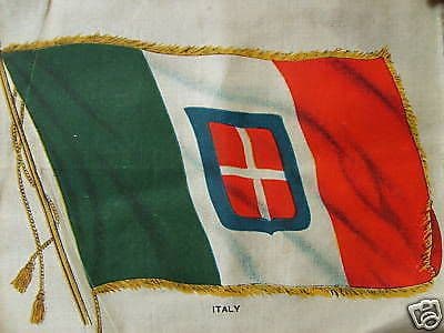Bandiera Italiana Tricolore Con Stemma Sabaudo Per L'Emigrazione In America, 1900