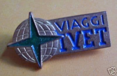 Spilla Pubblicitaria Ivet Viaggi Vintage Anni 50 70 In Metallo Dorato