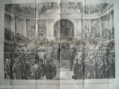 Esposizione Universale Di Vienna 1873: Premiazione Con L'Arciduca Carlo Luigi