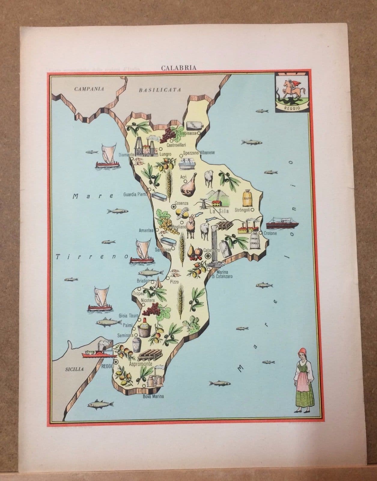 Mappa Economica Calabria, Anni '50. Bolis (Reggio, Cosenza, Crotone)