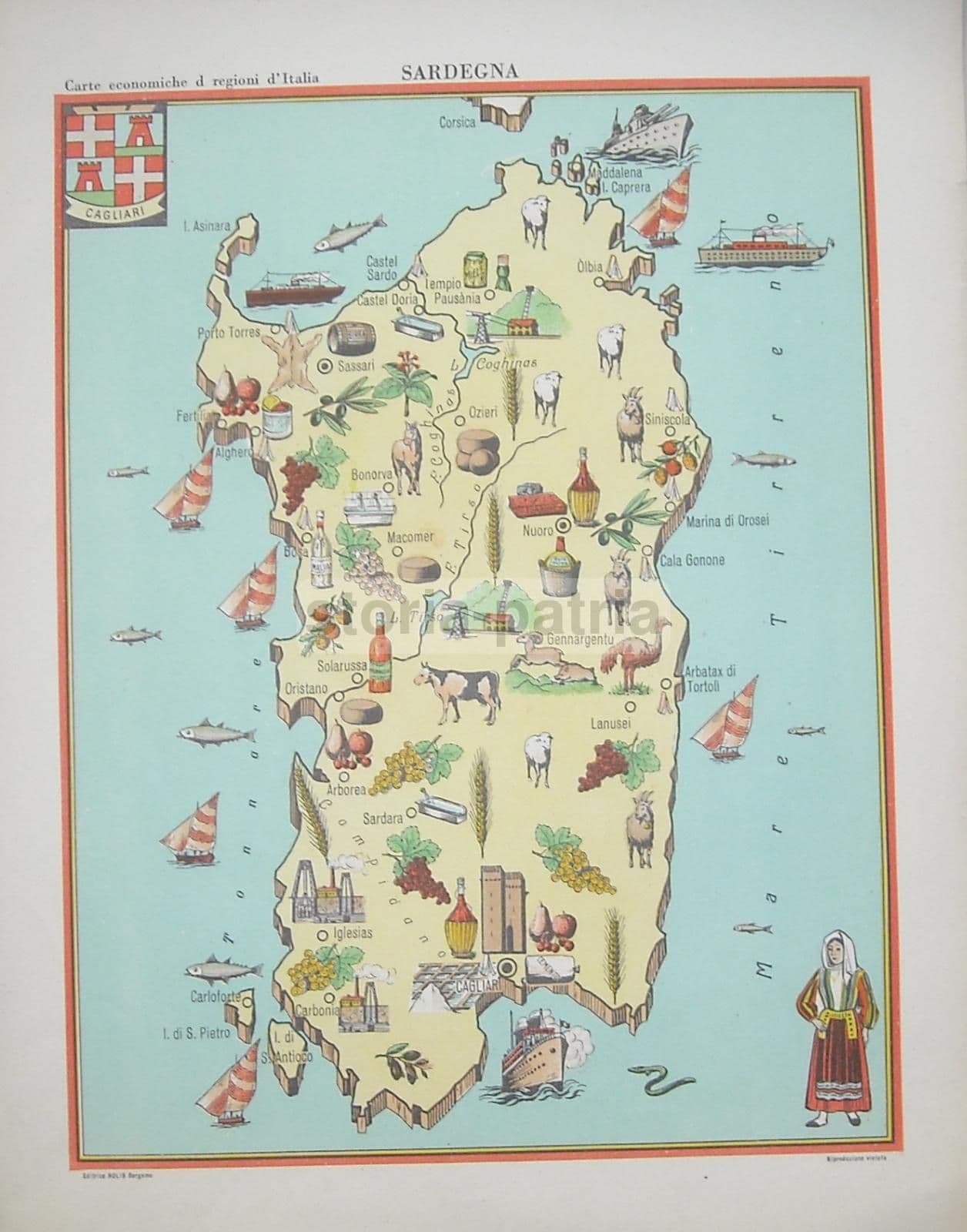 Mappa Economica Calabria, Anni '50. Bolis (Reggio, Cosenza, Crotone)