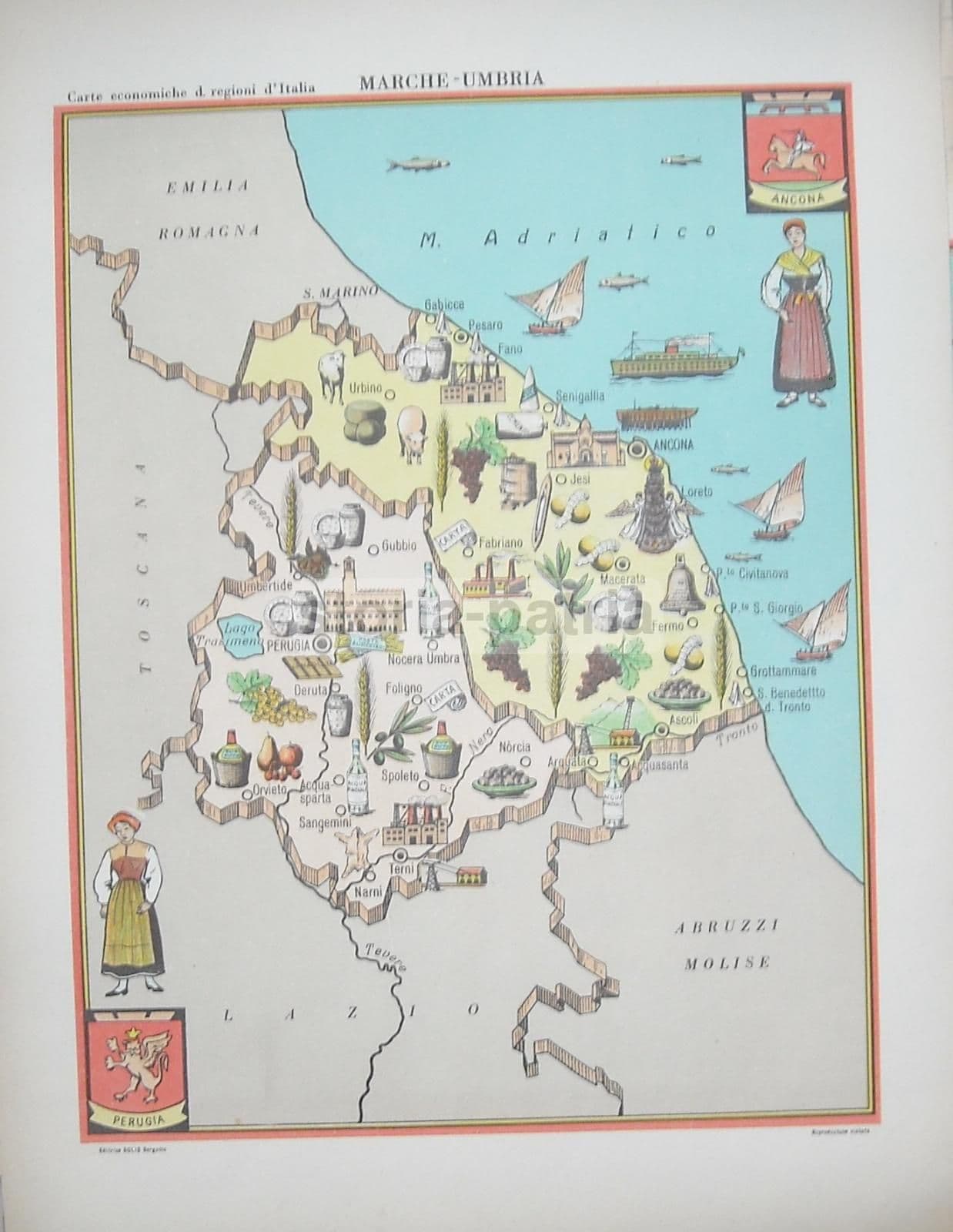 Mappa Economica Calabria, Anni '50. Bolis (Reggio, Cosenza, Crotone)