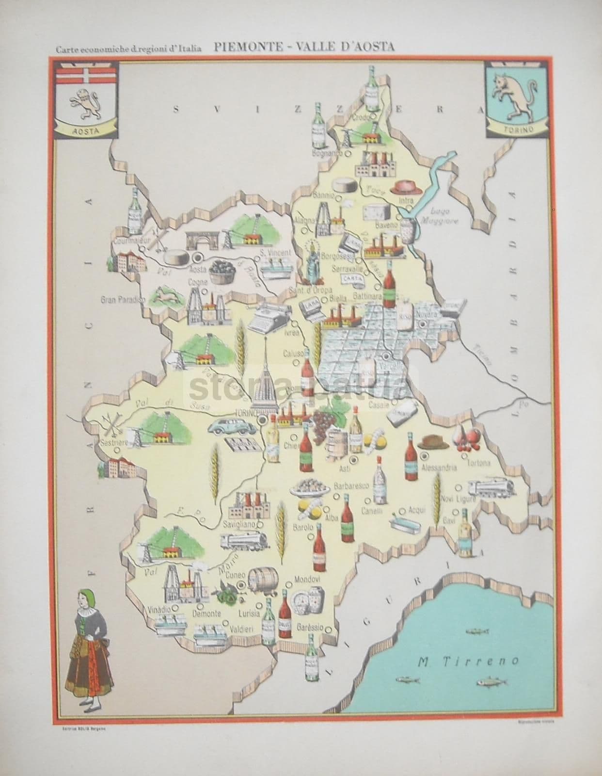 Mappa Economica Calabria, Anni '50. Bolis (Reggio, Cosenza, Crotone)