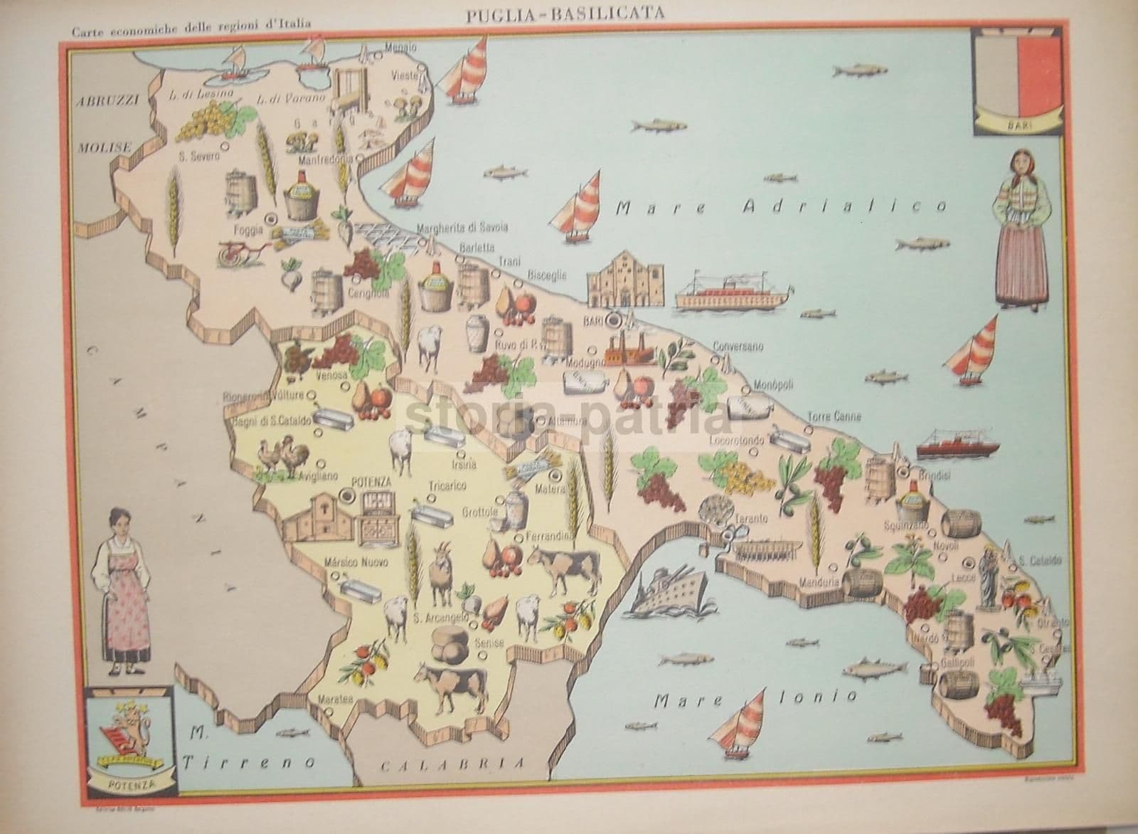 Mappa Economica Calabria, Anni '50. Bolis (Reggio, Cosenza, Crotone)