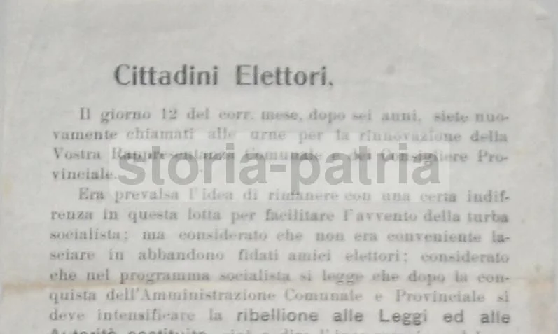 Volantino Comitato Elettorale Paglieta, Lanciano, Abruzzo 1920