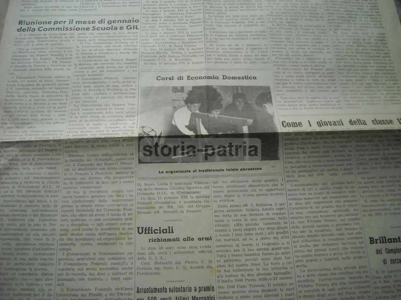 Giornale L'Adriatico, 20 Gennaio 1941, Pescara Bombardamenti WWII E Cronaca Abruzzese, foto 7 di 9