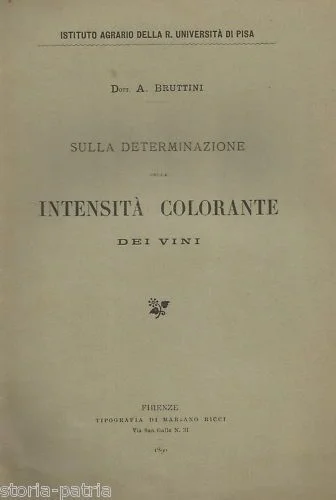 Bruttini Sulla Determinazione Della Intensità Colorante Dei Vini, 1890