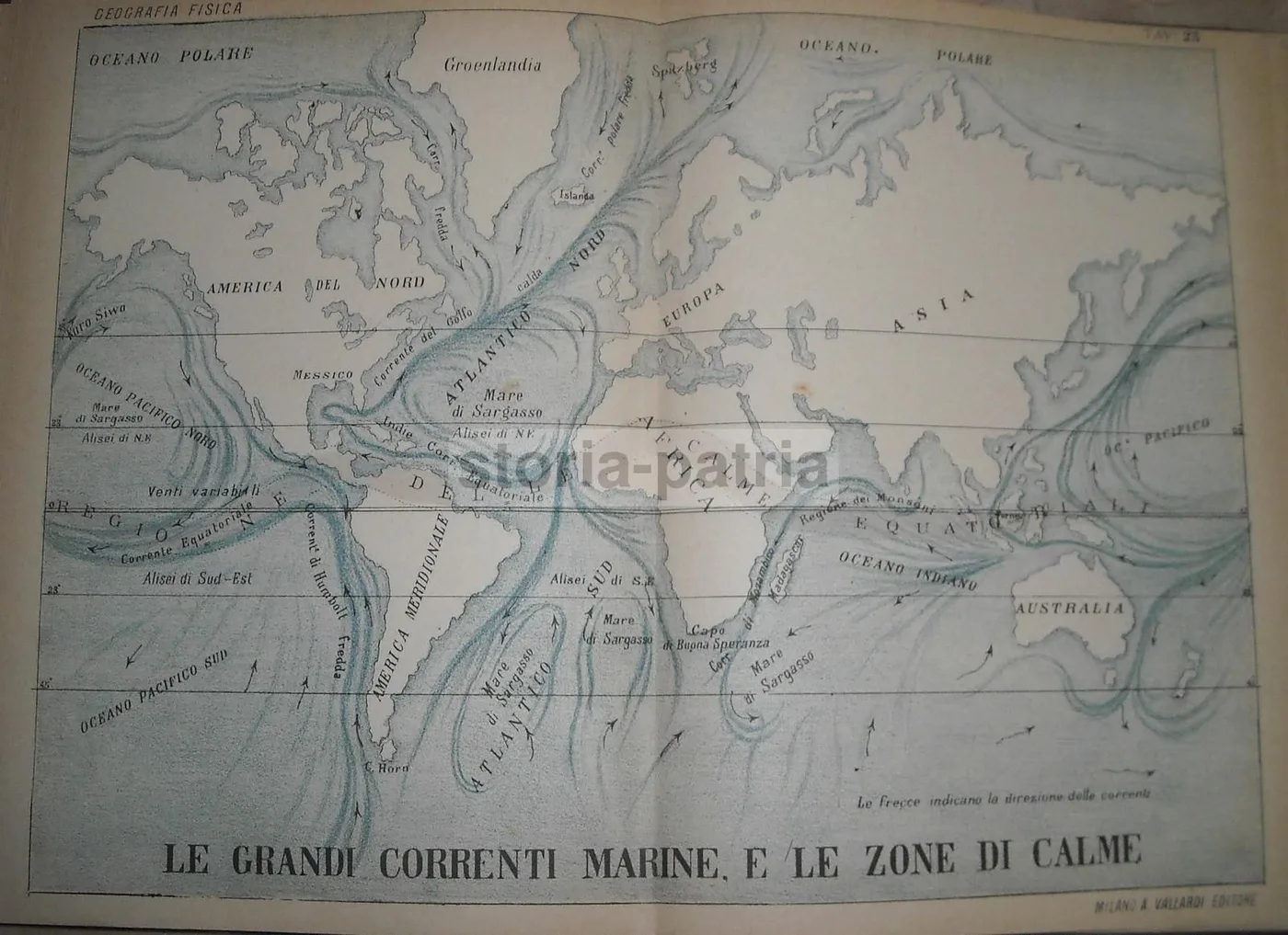 Mappa Antica Delle Correnti Marine E Zone Di Calma Vallardi