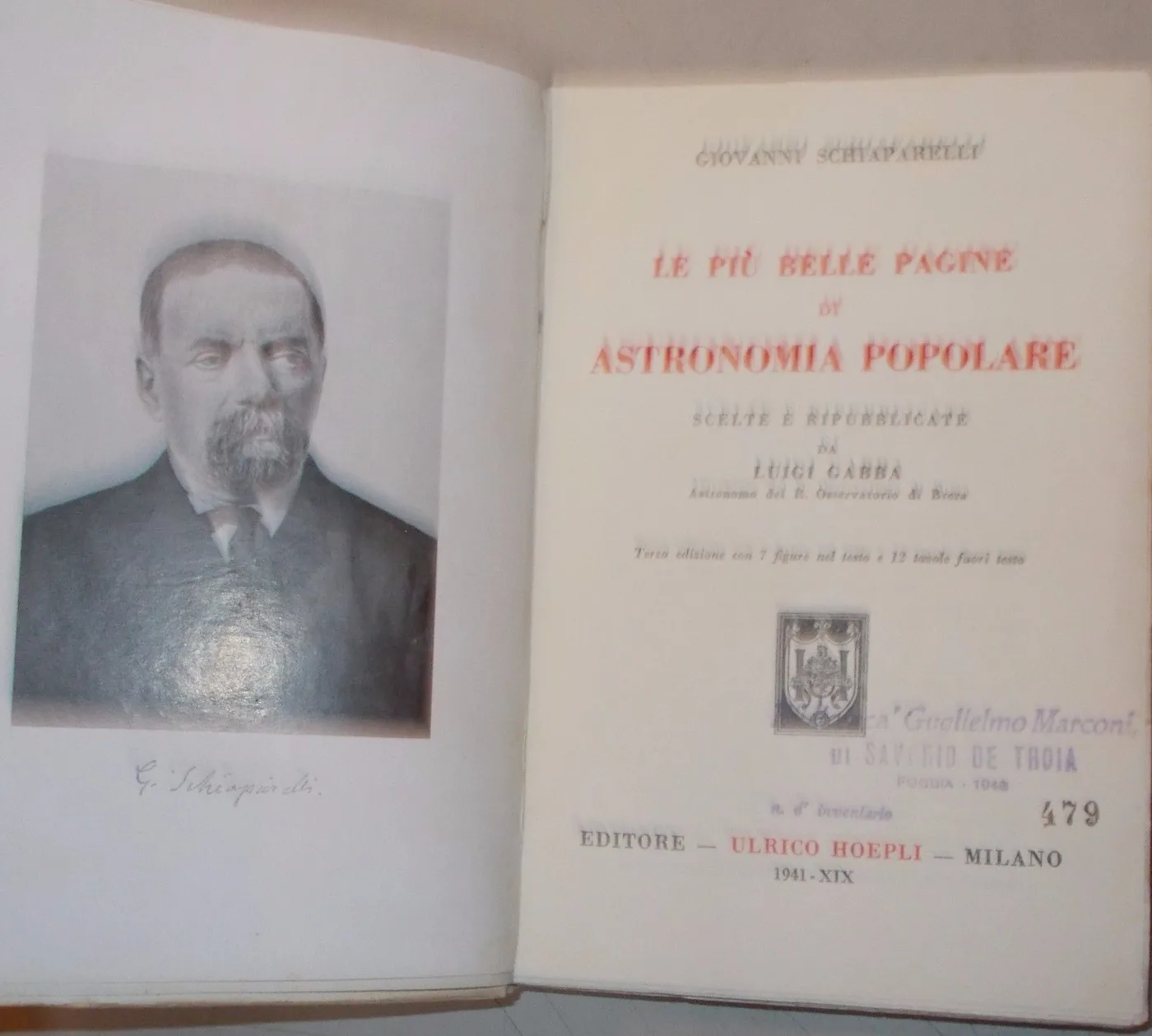 Schiaparelli, Astronomia Popolare 1941, Hoepli: Marte, Mercurio, Comete, foto 4 di 7