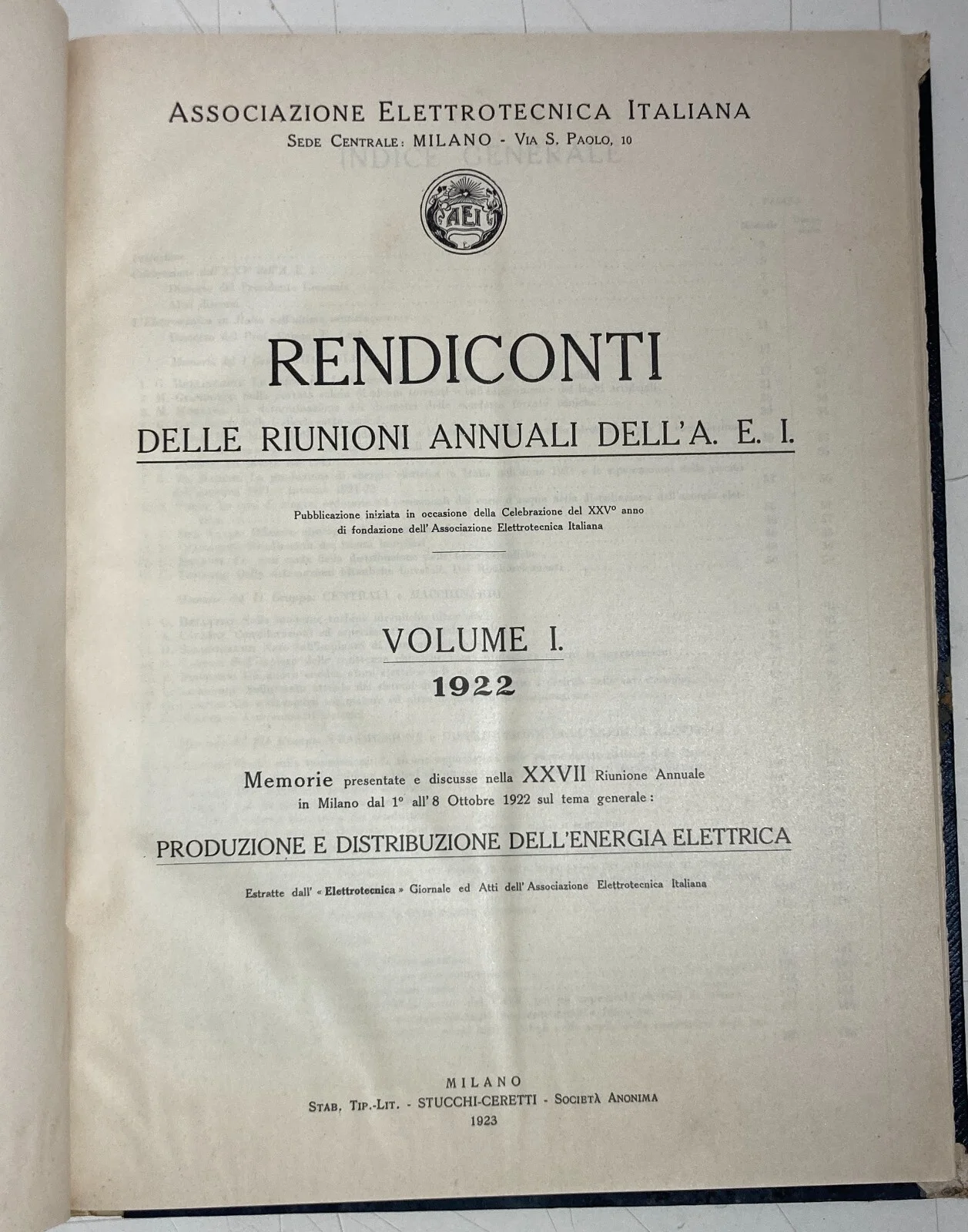 Ingegneria, Elettricità, Associazione Elettrotecnica Italiana: Rendiconto Annuale, 1922, foto 5 di 16