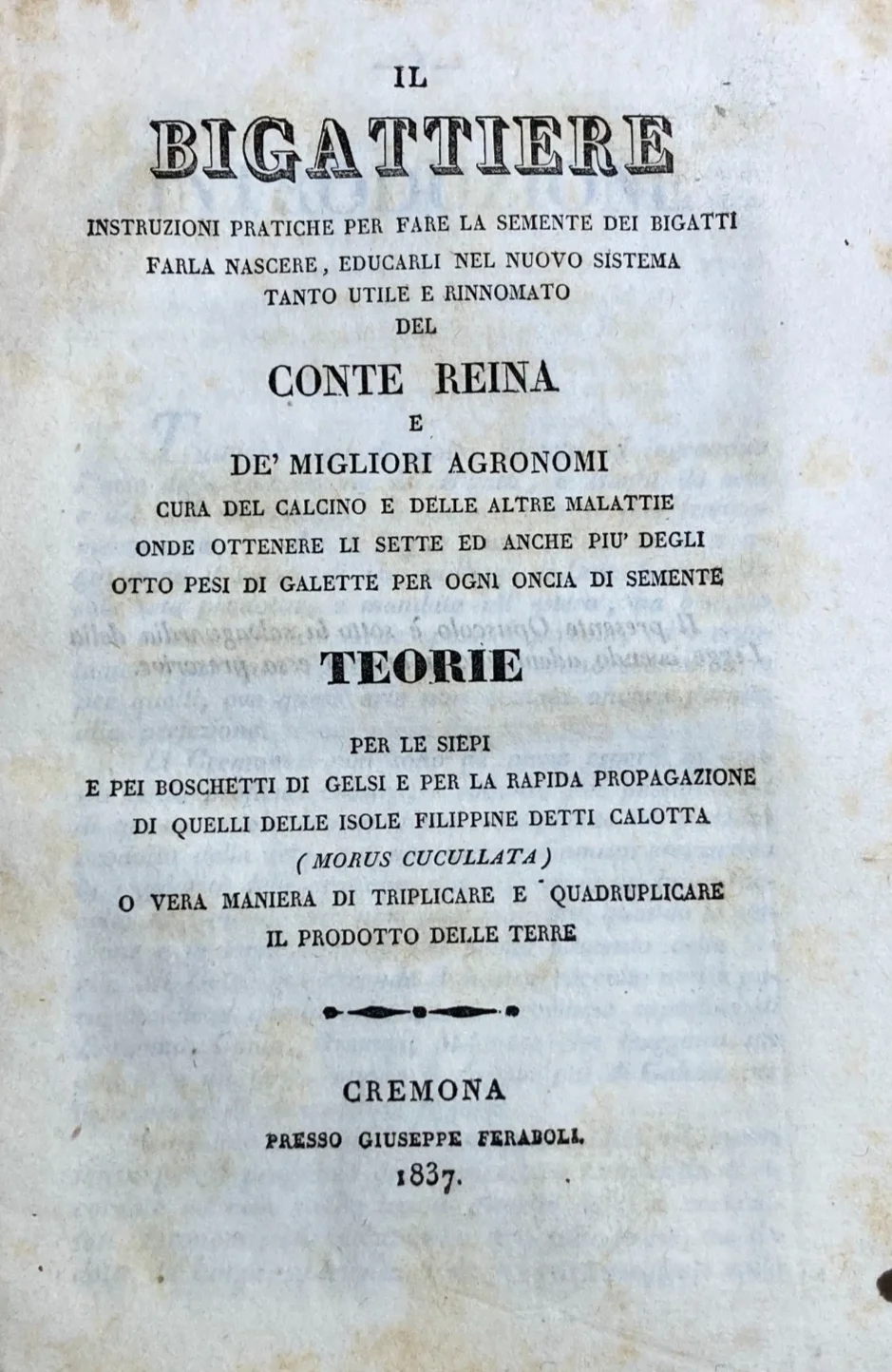 Il Bigattiere: Istruzioni Per L'Allevamento Dei Bachi Da Seta E La Coltivazione Dei Gelsi, Cremona, foto 3 di 10