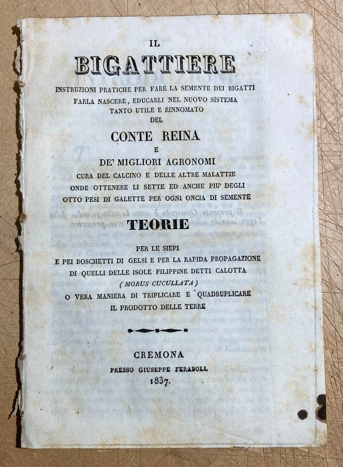 Il Bigattiere: Istruzioni Per L'Allevamento Dei Bachi Da Seta E La Coltivazione Dei Gelsi, Cremona, foto 5 di 10