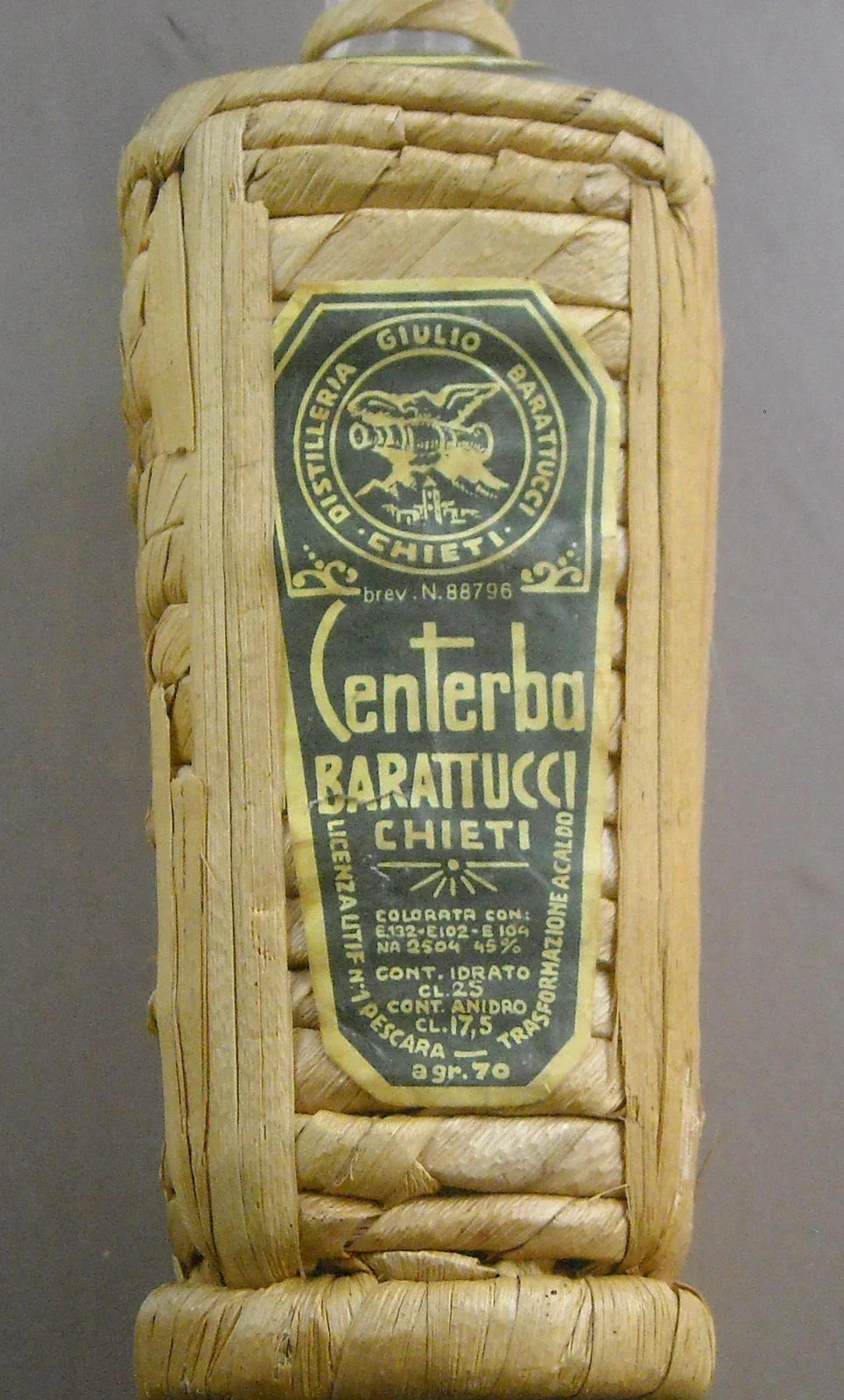 Bottiglia Impagliata Centerba Barattucci, Chieti