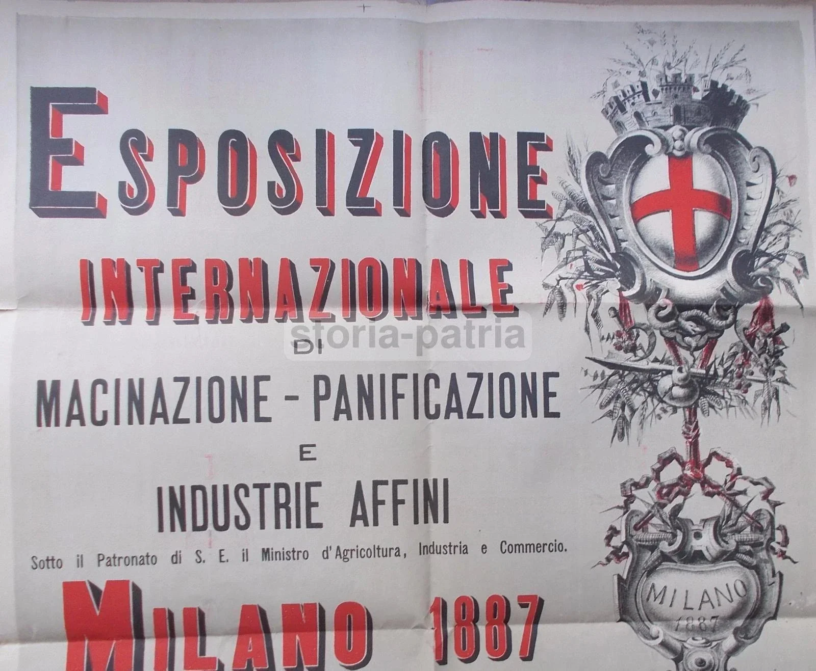 Manifesto dell'Esposizione di Macinazione, Milano 1887, foto 4 di 6