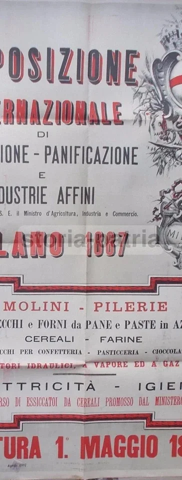 Manifesto dell'Esposizione di Macinazione, Milano 1887, foto 6 di 6