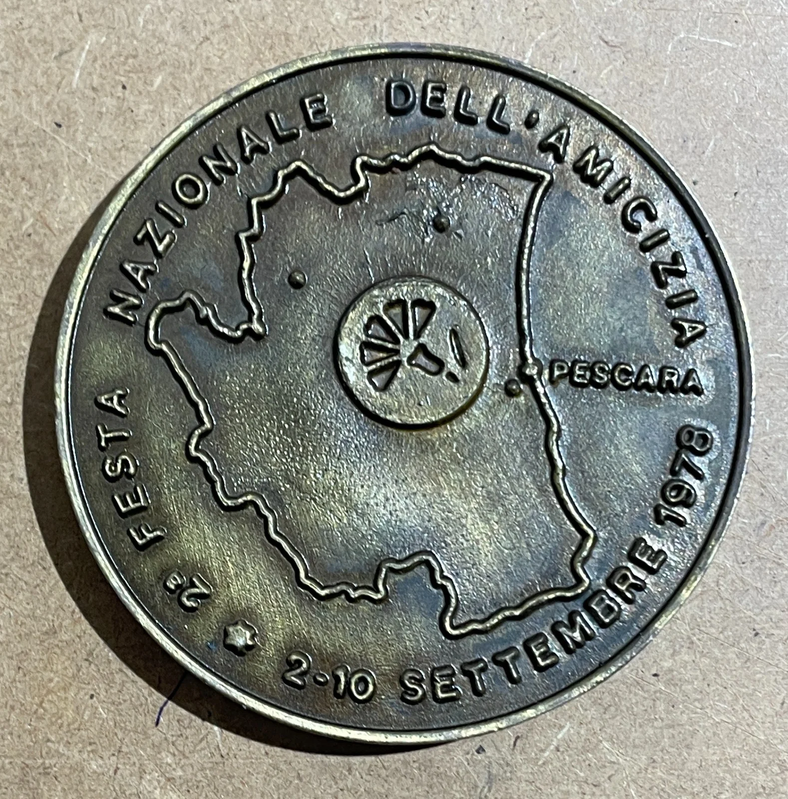 Medaglia della Festa Nazionale dell'Amicizia, Pescara 1978