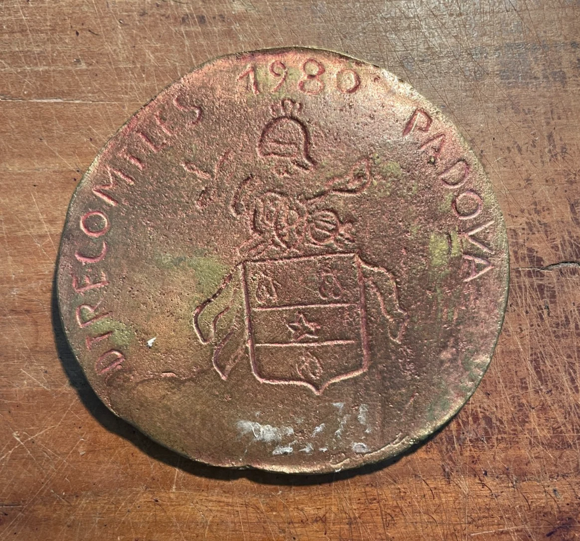 Placca Bronzea di Padova Firmata Governali, 1980, foto 2 di 5