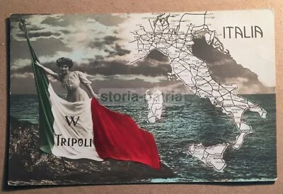 Africa, Colonie, Tripolitania, Libia, Tripoli, Tricolore, Cartografia Italiana d'Epoca, foto 2 di 2