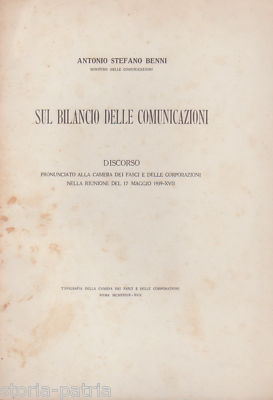 Politica, Economia, Ferrovie, Strade, Navigazione (Benni, 1939)
