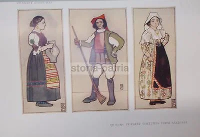 Tre Costumi Popolari Sardi, Stampa a Colori