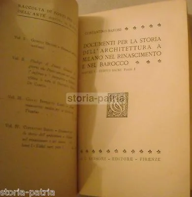 Costantino Baroni, Documenti per l'Architettura a Milano, 1940