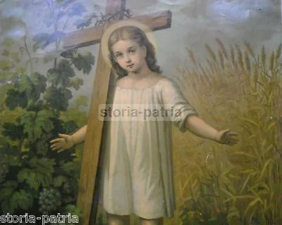 Gesù Bambino con Vite, Grano e Simboli della Passione
