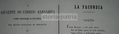 Foglio Volante la Facondia di Pietro Cuppini, Bologna