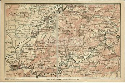 Mappa da Golfo Aranci a Cagliari, Ozieri, Vallardi