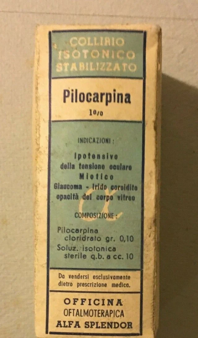 Astuccio e Flacone di Collirio Pilocarpina Intes, Napoli, foto 3 di 8