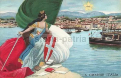 Cartolina la Grande Italia 1915, E. Songia