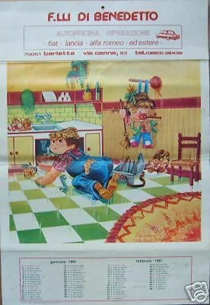 Calendario 1981 dell'Autofficina F.lli di Benedetto, Barletta