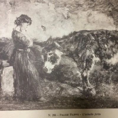 Stampa De l'Asinello Ferito di Filippo Palizzi, foto 2 di 3