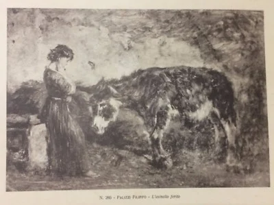 Stampa De l'Asinello Ferito di Filippo Palizzi