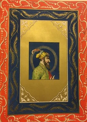 Scià Giahan (gran Mogol), Litografia a Colori con Dorature, Giordana e Salussolia, Torino, Metà Ottocento, foto 2 di 3