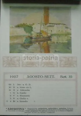 Calendario Pubblicitario Bonavia Negri, Bologna 1927, foto 7 di 8