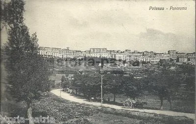 Antica Veduta Panoramica Con Carretto E Cavallo, Santangelo, 1927, Potenza, Basilicata