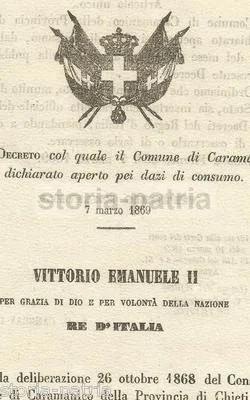 Giuridica, Economia, Dazio, Abruzzo, Chieti, Caramanico, Regno d'Italia, Araldica, 1869